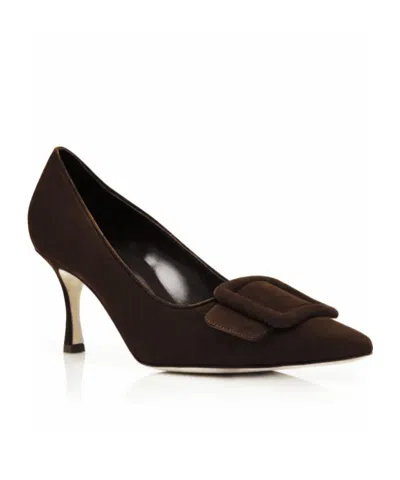 Manolo Blahnik Pointed High Heels In Brown