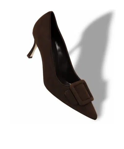 Manolo Blahnik Pointed High Heels In Brown