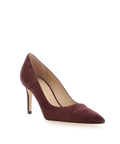 Stuart Weitzman Bordeaux Pumps With Pointed Toe And High Stiletto Heel In Suede Woman In Red