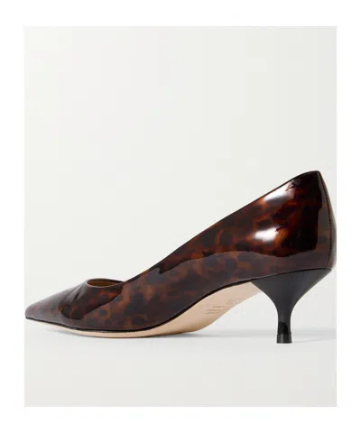 Stuart Weitzman Stuart Power Tortoise Leather Pumps In Brown