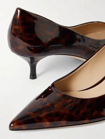 Stuart Weitzman Stuart Power Tortoise Leather Pumps In Brown