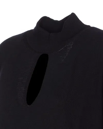 Roberto Collina Wool Sweater With Cut Out Detail In Black