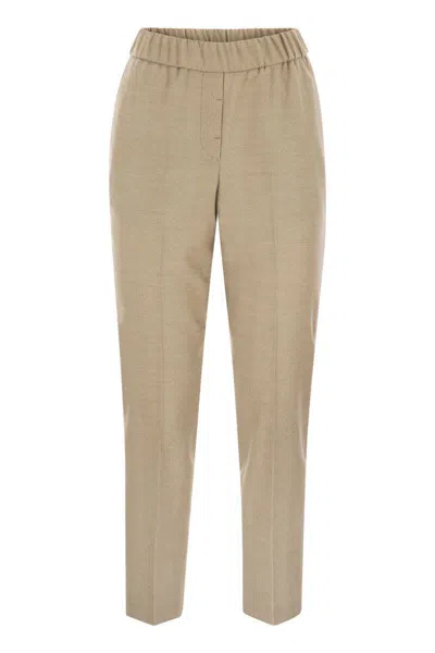 Peserico Stretch Virgin Wool Trousers In Neutral