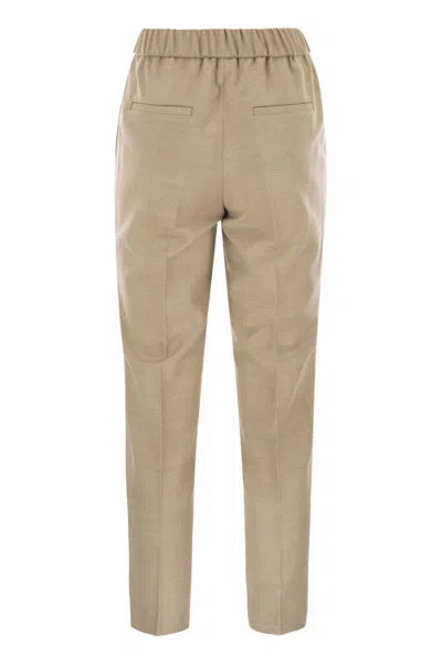 Peserico Stretch Virgin Wool Trousers In Neutral
