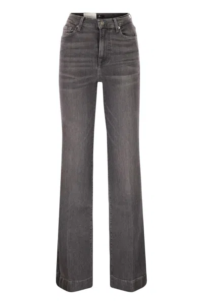 7 For All Mankind High-waist Flared Jeans With Classic Five-pocket Design In Gray