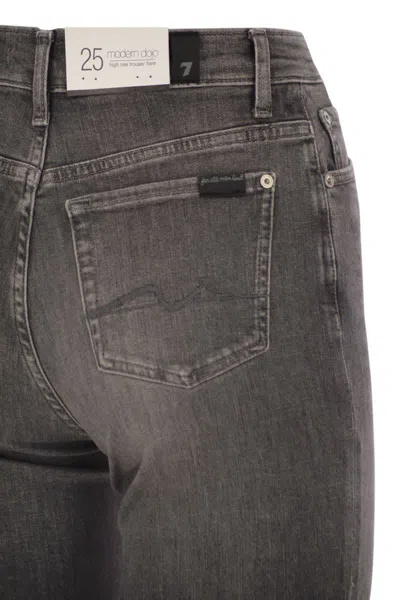 7 For All Mankind High-waist Flared Jeans With Classic Five-pocket Design In Gray