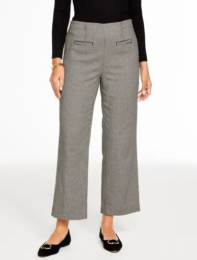 Talbots Petite - Slim Wide Ankle Pants - Harvest Houndstooth - Black/ivory - 10  In Gray