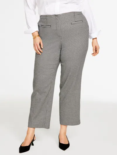 Talbots Plus Size - Plus Exclusive Slim Wide Ankle Pants - Harvest Houndstooth - Black/ivory - 24  In Gray