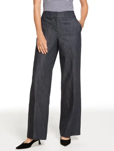 Talbots Plus Size - Wide Leg Refined Denim Pants - Black/white - 20  In Multi
