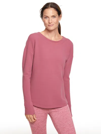 Talbots Plus Size - Waffle Knit Open Back Pullover Sweater - Mauvelous - 2x