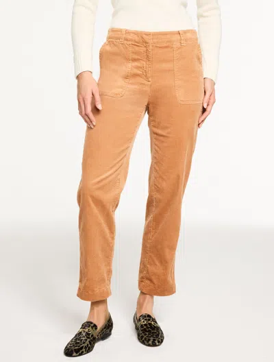 Talbots Plus Petite - Tapered Ankle Stretch Corduroy Pants - Toasted Coconut - 20  In Brown