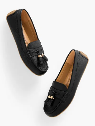Talbots Arden Driving Loafers - Pebble Leather - Black - 9 1/2 M  In Black