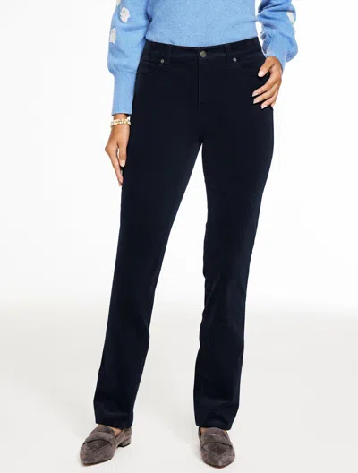 Talbots Plus Petite - Straight Leg Stretch Corduroy Pants - Blue - 22  In Blue