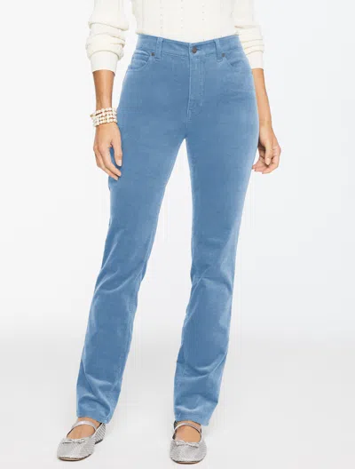 Talbots Plus Petite - Straight Leg Stretch Corduroy Pants - Blue Slate - 22  In Blue