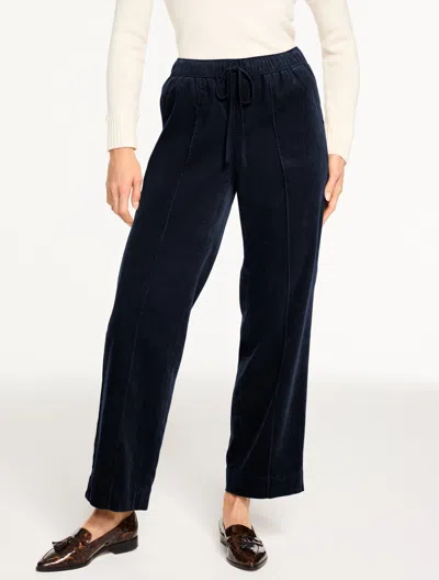 Talbots Plus Size - Straight Leg Pull-on Corduroy Pants - Blue - 3x  In Blue