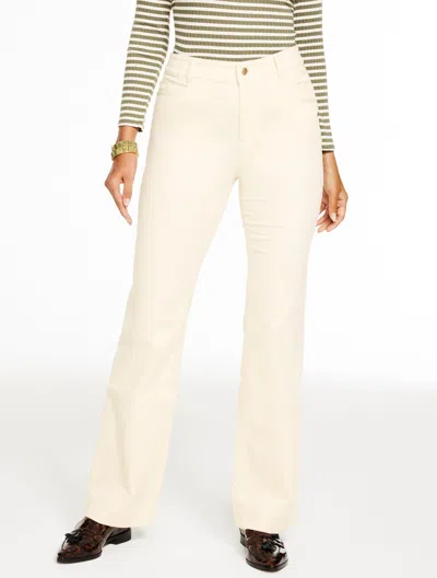 Talbots Plus Petite - Flare Leg Stretch Corduroy Pants - Ivory - 22  In White