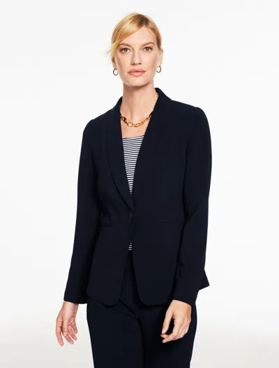 Talbots Plus Size - Easy Travel Shawl Collar Jacket - Blue - 22  In Blue