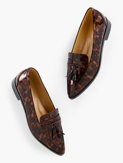 Talbots Reece Pointed Toe Loafers - Tortoiseshell Patent - Brown - 10 1/2 M  In Brown