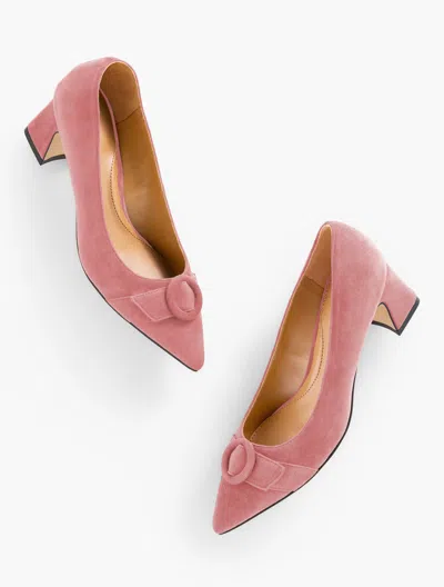 Talbots Edith Suede Flare Heel Pumps - Dusty Mauve - 7 1/2 M  In Pink