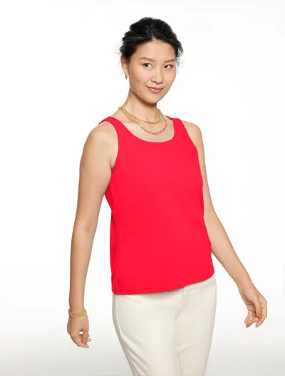 Talbots Plus Size - 180° Two-way Sleeveless Tank Top - Bright Apple - 2x  In Red