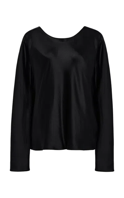 Leset Barb Lace-trimmed Satin Top In Black