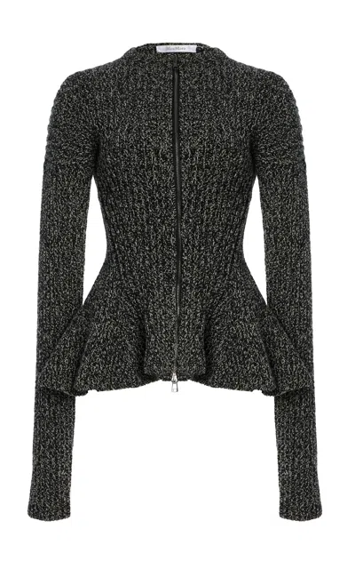 Max Mara Kim Wool And Cashmere-blend Cardigan In Gray