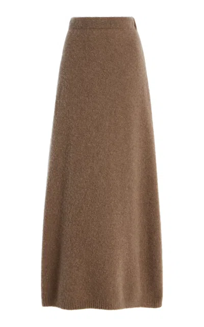 Max Mara Dorina Cashmere-blend Skirt In Brown