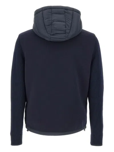 Colmar Hooded Jacket With Knitted Sleeves In Blue