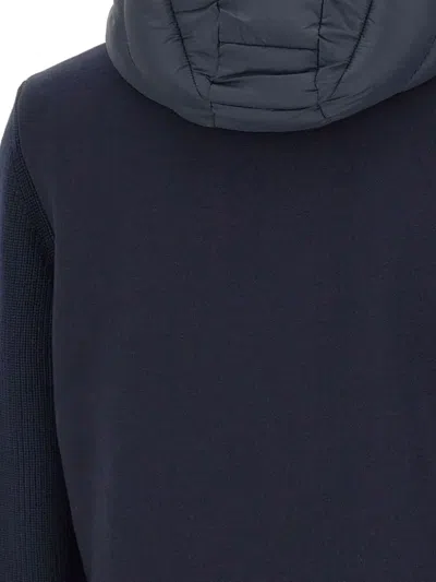 Colmar Hooded Jacket With Knitted Sleeves In Blue