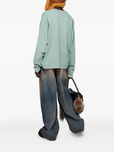 Acne Studios Logo-printed Long-sleeve T-shirt In Blue