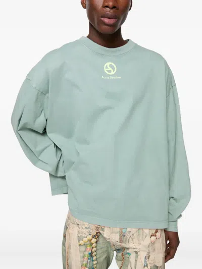 Acne Studios Logo-printed Long-sleeve T-shirt In Blue