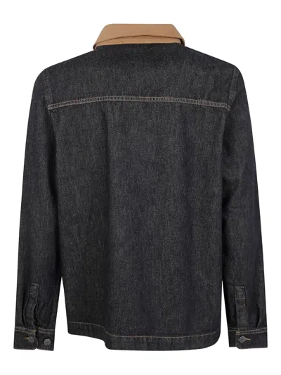 对比领牛仔衬衫式夹克