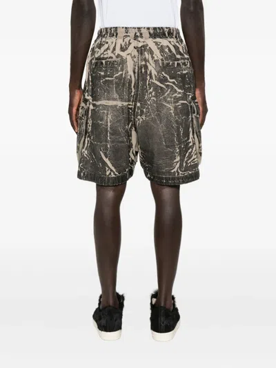 Rick Owens Drkshdw Cargo Style Bermuda Shorts All Over Print In Gray