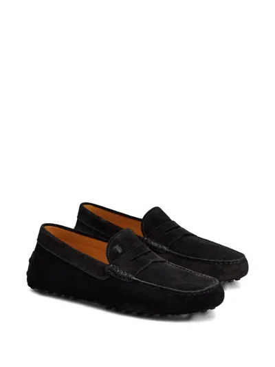 Tod's Pebble-detail Suede Loafers In Black