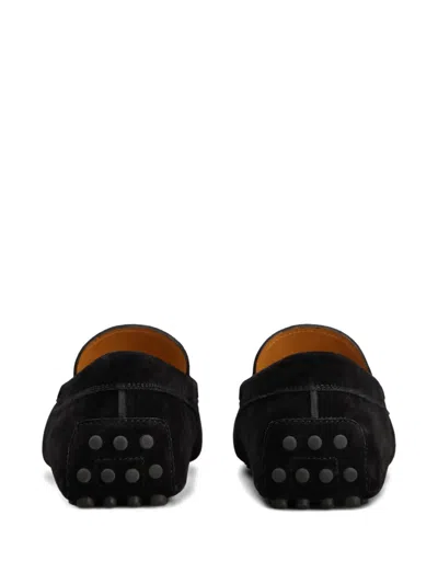 Tod's Pebble-detail Suede Loafers In Black