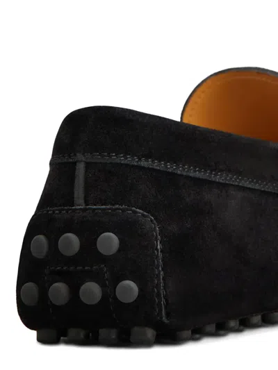 Tod's Pebble-detail Suede Loafers In Black