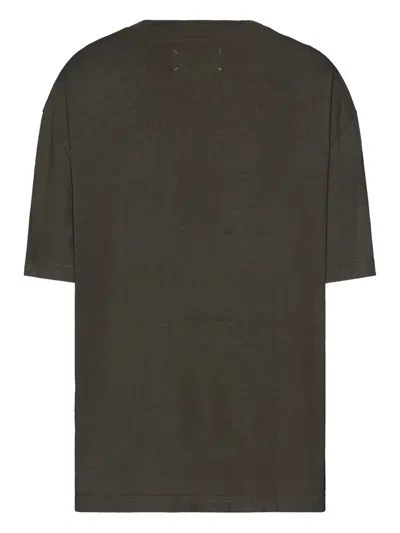 Maison Margiela Graphic Crew Neck Short Sleeve Relaxed T-shirt In Brown