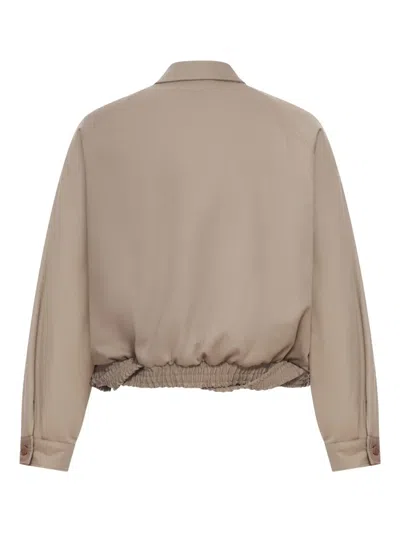 Magliano Cropped Jacket With Woven Elastic In Neutral