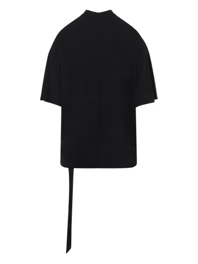 Rick Owens Drkshdw Drkshdw By Rick Owens Relaxed Fit Black Cotton T-shirt With Crew Neckline In Black