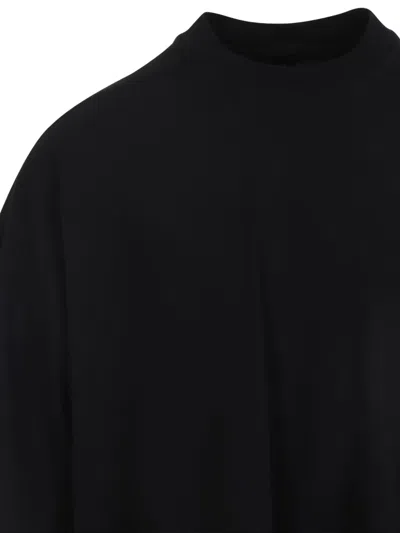 Rick Owens Drkshdw Drkshdw By Rick Owens Relaxed Fit Black Cotton T-shirt With Crew Neckline In Black