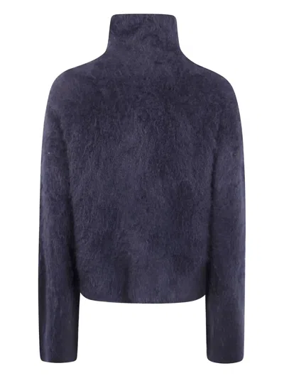 Lisa Yang The Floren High-neck Brushed Sweater In Blue
