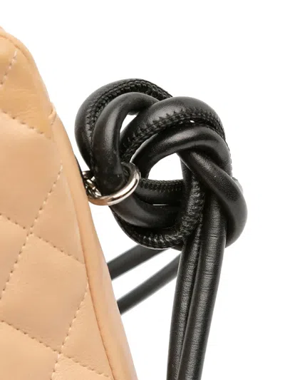 Pre-owned Chanel 2004-2005 Lambskin Cambon Ligne Crossbody Bag In Brown