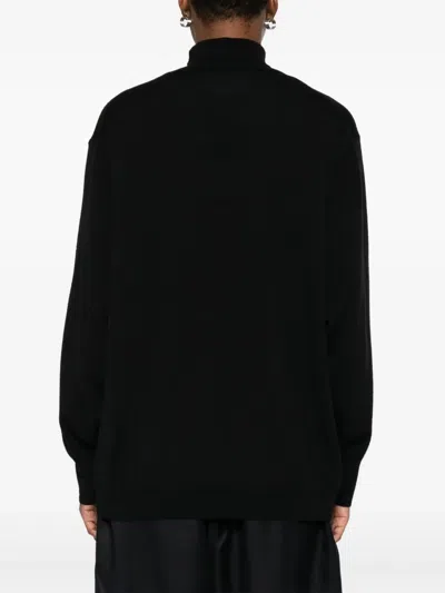 Erika Cavallini Turtleneck Wool Sweater In Black