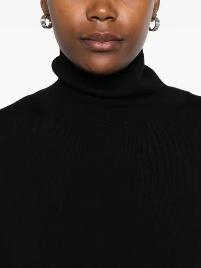 Erika Cavallini Turtleneck Wool Sweater In Black