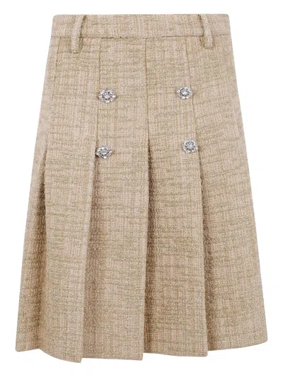 N°21 Pleated Skirt In Neutral