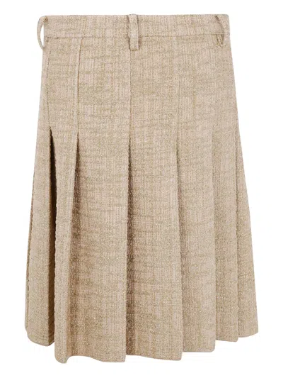N°21 Pleated Skirt In Neutral