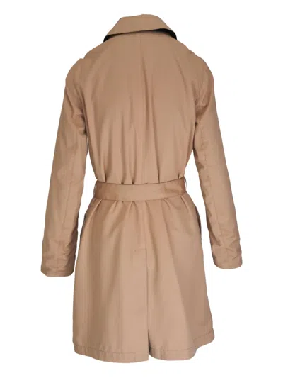 Kiton Belted Collared Coat In Black