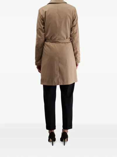 Kiton Belted Collared Coat In Black