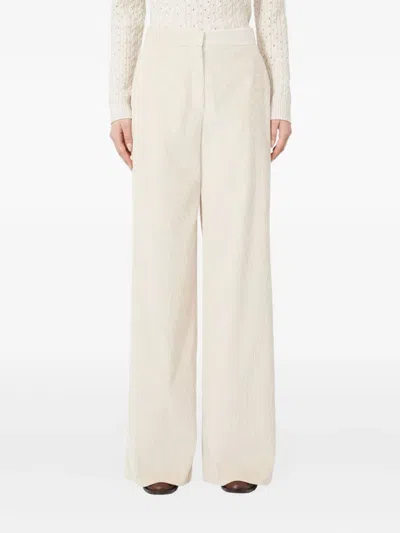 Max Mara Dentice Stretch Cotton Twill Pants In Neutral