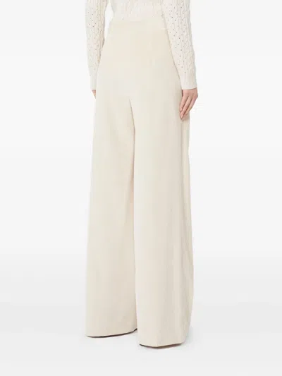 Max Mara Dentice Stretch Cotton Twill Pants In Neutral